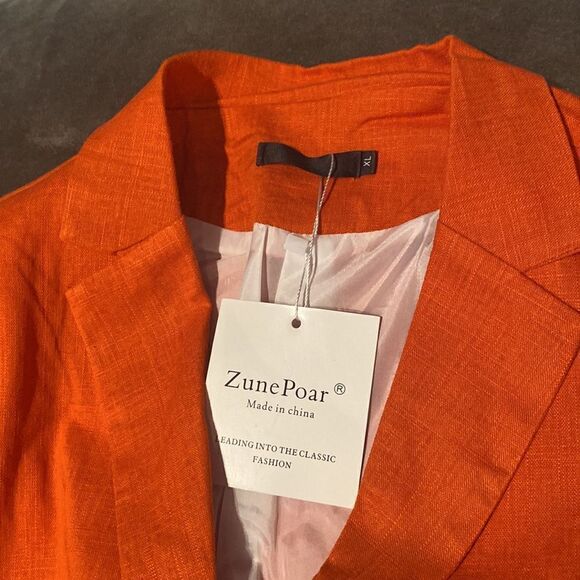 Men’s Orange Lightweight Slim Fit 2 Button Casual Jacket Size S NWT - Picture 6 of 11